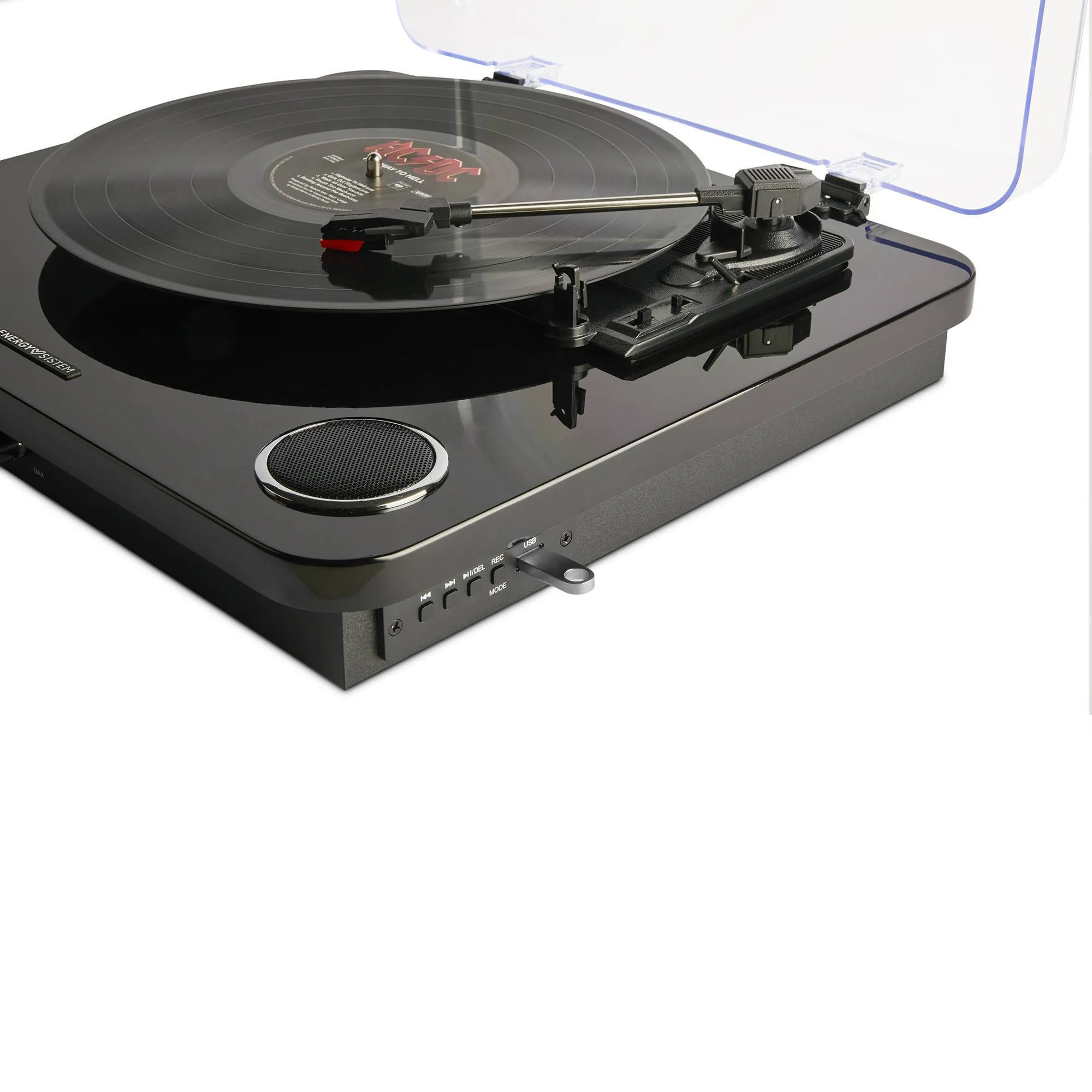 BlackSpin Plattenspieler mit Bluetooth In&Out Konnektivität, RCA und USB-Player/Encoder